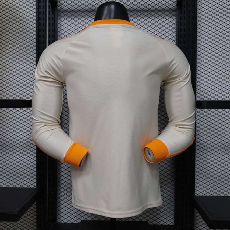 25-26 Bayern Beige Casual Edition Long Sleeve Player Version Training shirts