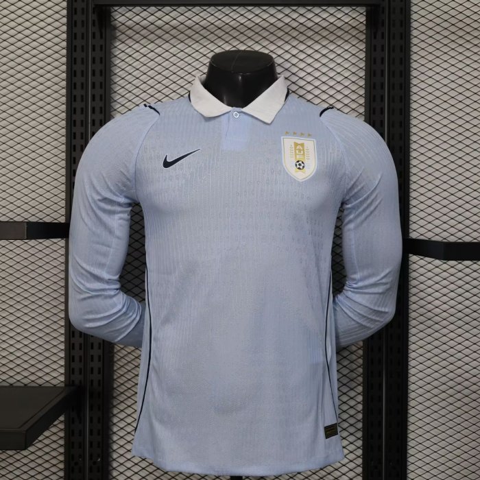 26-27 Uruguay Home Player Version Long Sleeves Soccer Jersey
