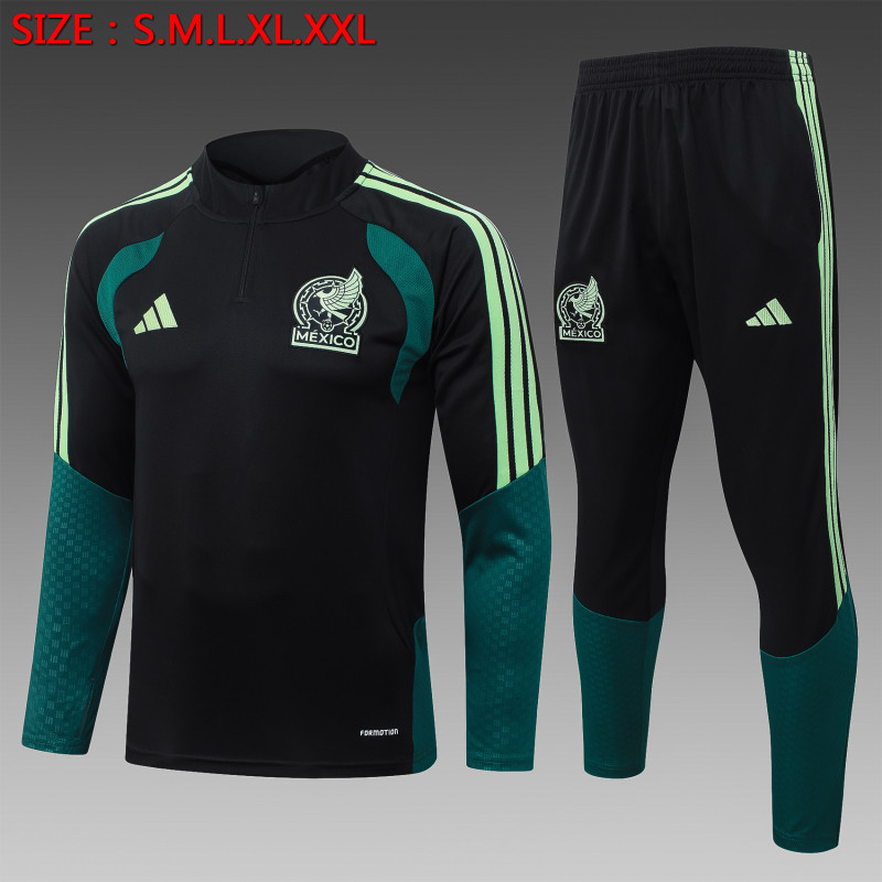 26-27 Mexico Black Half Pull Tracksuit (半拉链)