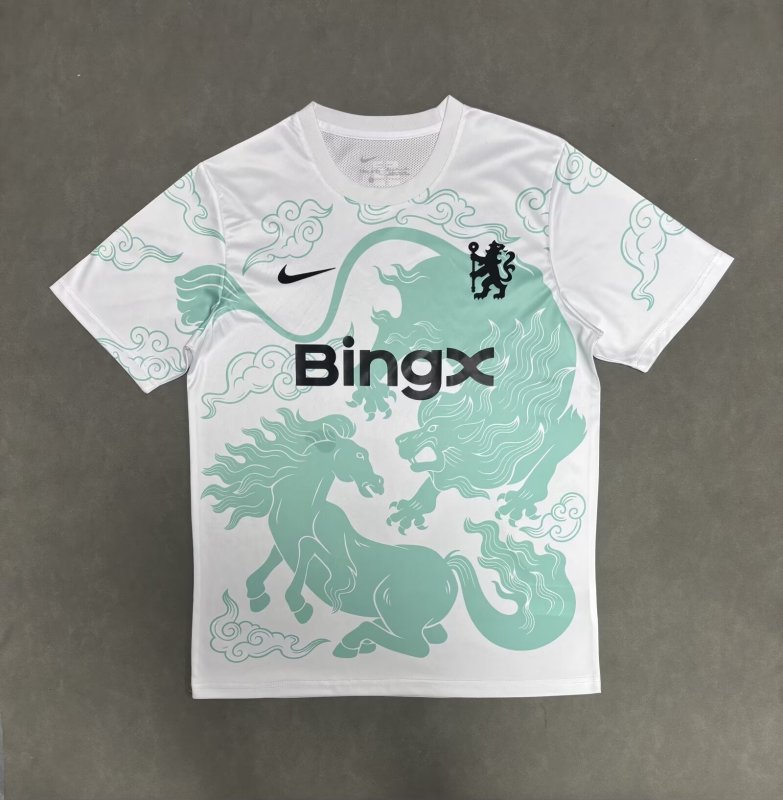26-27 CHE White Green Training shirts