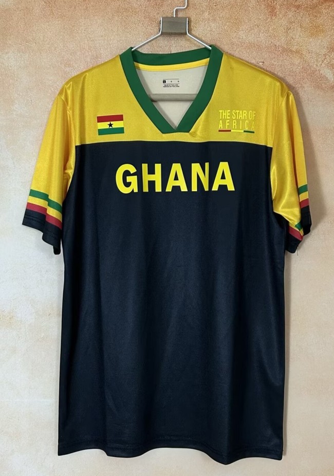 26-27 Ghana Yellow Black Fans Training shirts (GH上截黄)