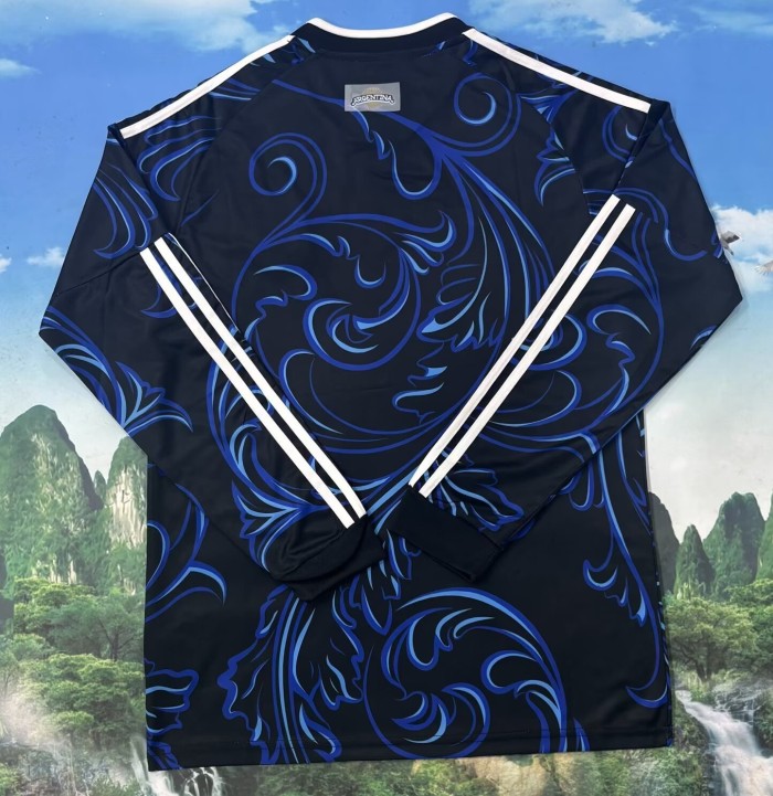 26-27 Argentina Away Fans Long Sleeve Soccer Jersey(带胸前盾）