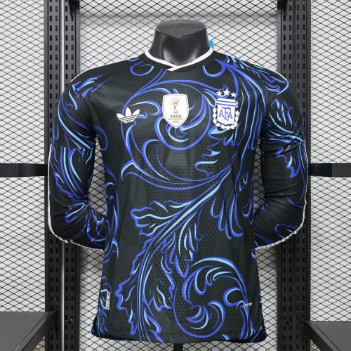 26-27 Argentina Away Long Sleeve Player Version Soccer Jersey(带胸前盾）