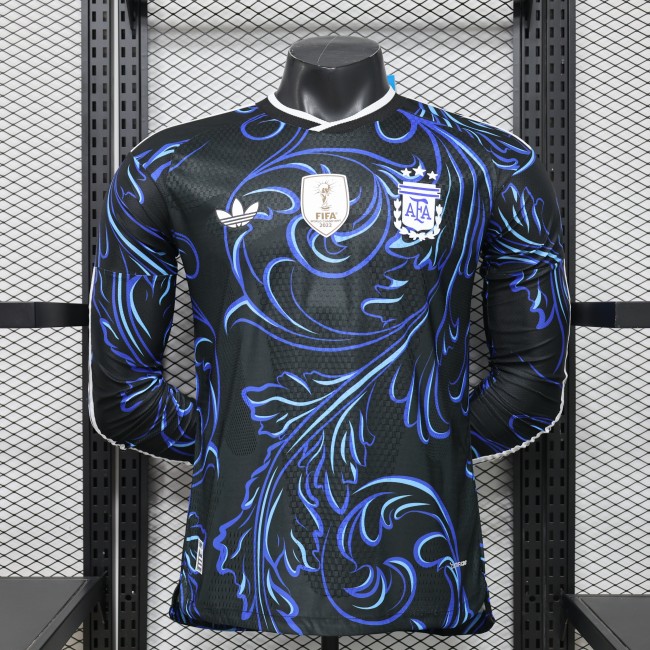 26-27 Argentina Away Long Sleeve Player Version Soccer Jersey(带胸前盾）