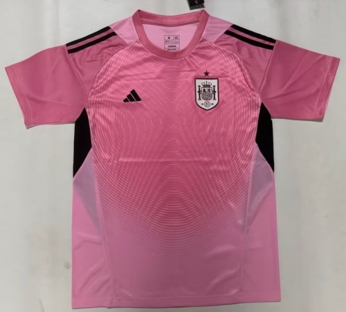 26-27 Spain Pink Goalkeeper Fans Soccer Jersey
