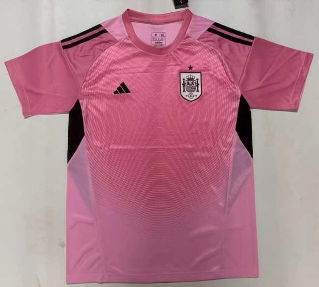 26-27 Spain Pink Goalkeeper Fans Soccer Jersey