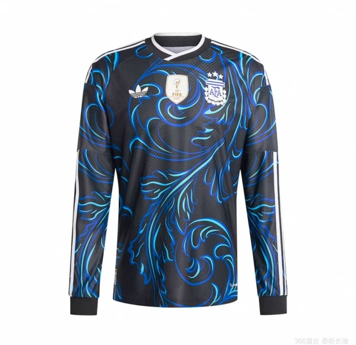 26-27 Argentina Away Fans Long Sleeve Soccer Jersey(带胸前盾）
