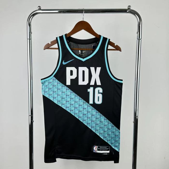 25-26 Trail Blazers YANG #16 Black City Edition Top Quality Hot Pressing NBA Jersey