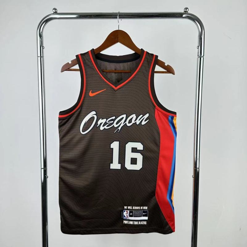 20-21 Trail Blazers YANG #16 Black Top Quality Hot Pressing NBA Jersey