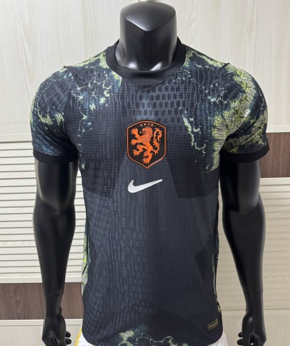 26-27 Netherlands Black Goalkeeper Player Version Soccer Jersey