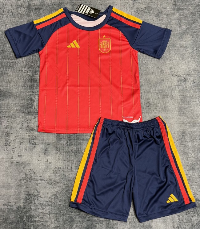 26-27 Spain Home Kids Soccer Jersey