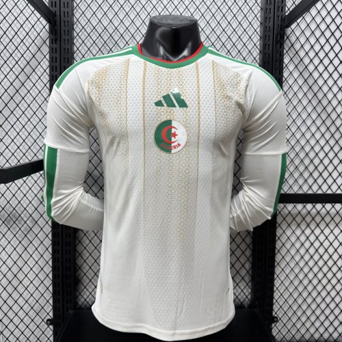 26-27 Algeria Home Player Version Long Sleeves Soccer Jersey
