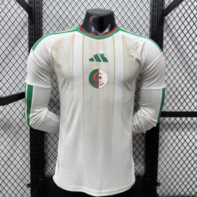 26-27 Algeria Home Player Version Long Sleeves Soccer Jersey