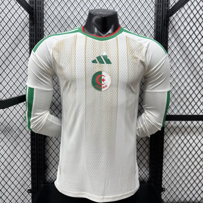 26-27 Algeria Home Player Version Long Sleeves Soccer Jersey