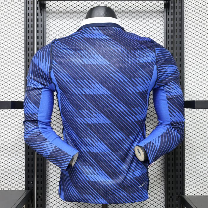 26-27 France Home Player Version Long Sleeves Soccer Jersey