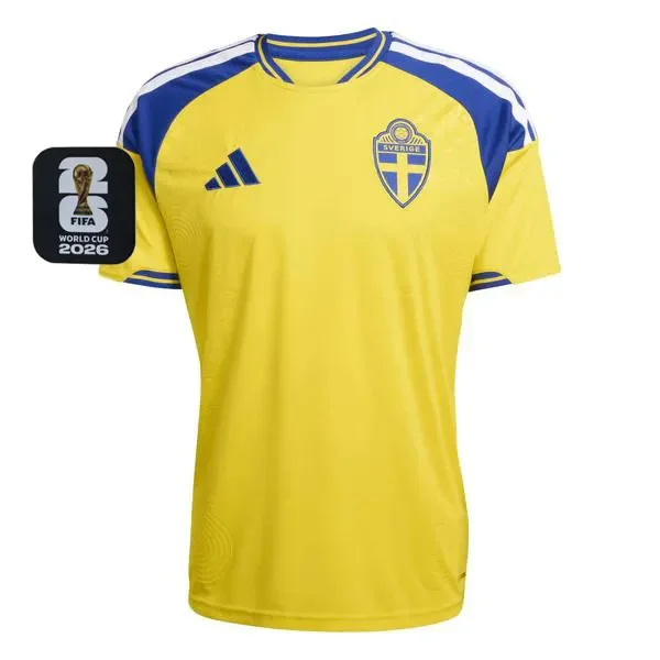 26-27 Sweden Home Fans Soccer Jersey (Right-Arm Patch)