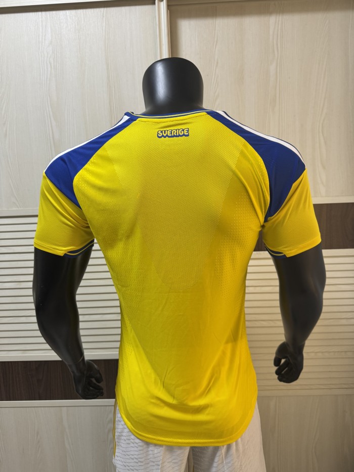 26-27 Sweden Home Player Version Soccer Jersey (Right-Arm Patch)