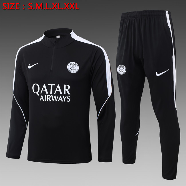 26-27 PSG Black Half Pull Tracksuit (半拉链)