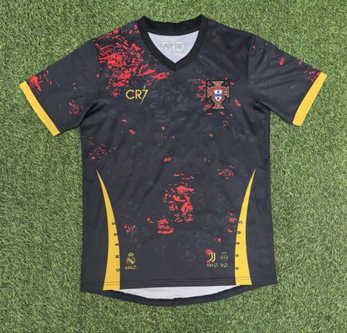 26-27 Portugal CR7 Red Black Fans Training shirts