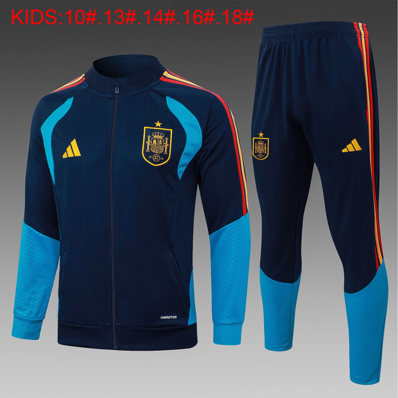 26-27 Spain Kids Royal Blue Jacket Tracksuit（长拉童装）