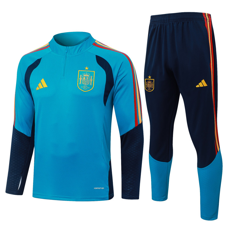 26-27 Spain Lake Blue Half Pull Tracksuit (半拉链)