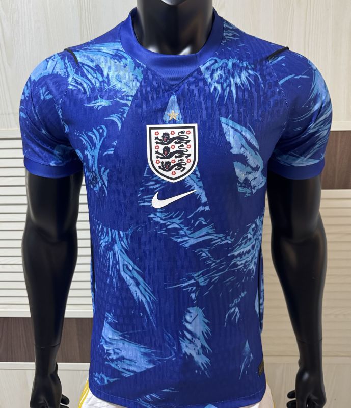 26-27 England Blue Goalkeeper Player Version Soccer Jersey