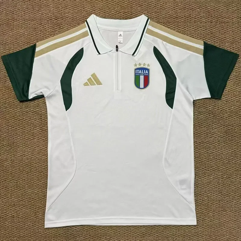 26-27 Italy White Polo Short Sleeve (半拉链)