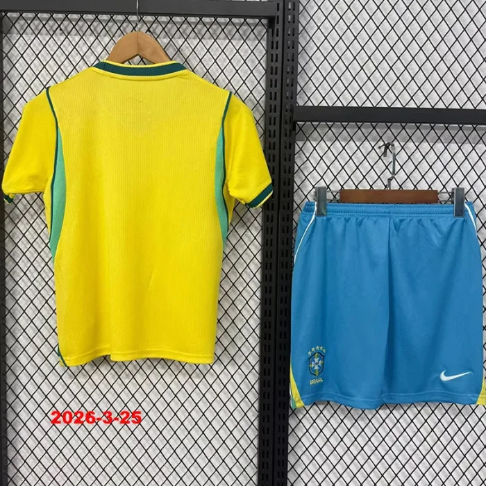 26-27 Brazil Home Kids Soccer Jersey