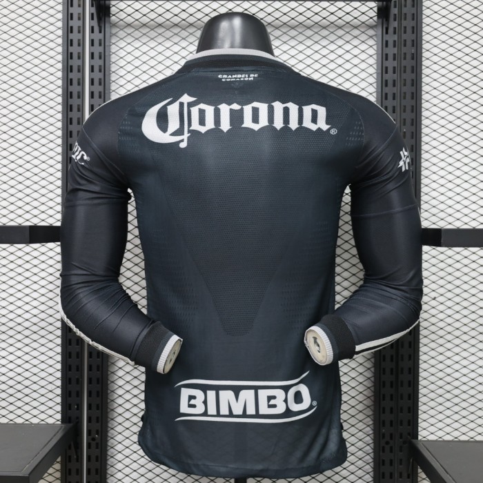 26-27 Club America Black Player Version Long Sleeves Soccer Jersey