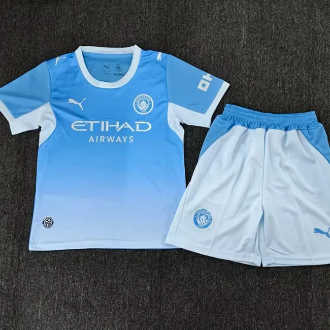 26-27 Man City Home Kids Soccer Jersey