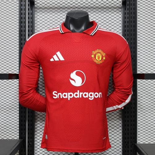 26-27 Man Utd Home Player Version Long Sleeves Soccer Jersey