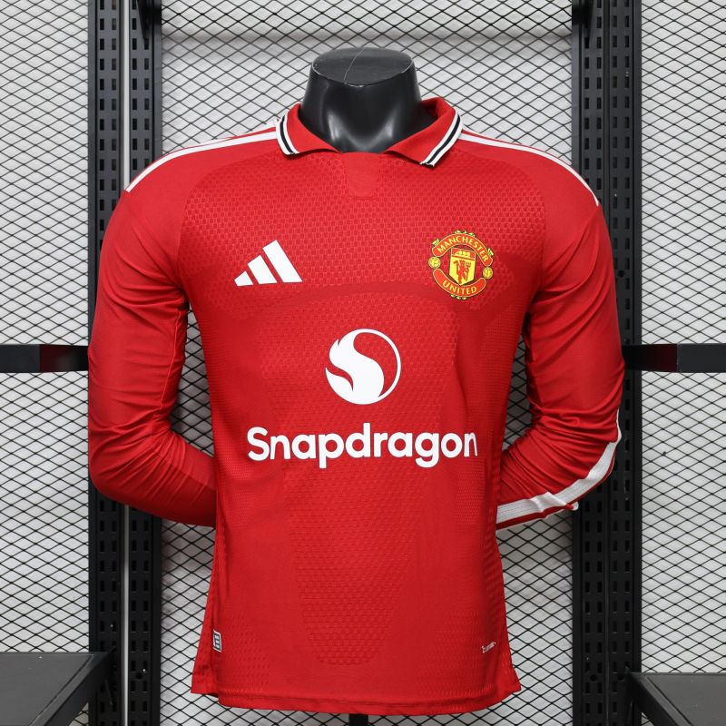 26-27 Man Utd Home Player Version Long Sleeves Soccer Jersey