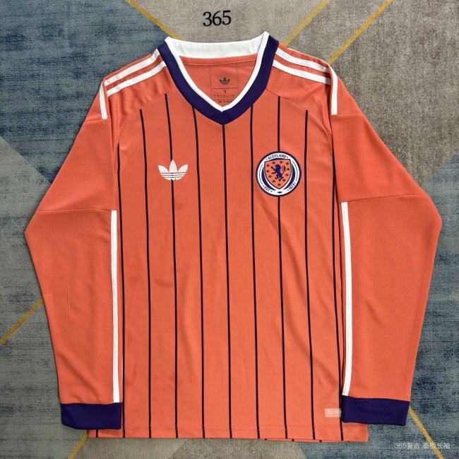 26-27 Scotland Home Fans Long Sleeves Soccer Jersey