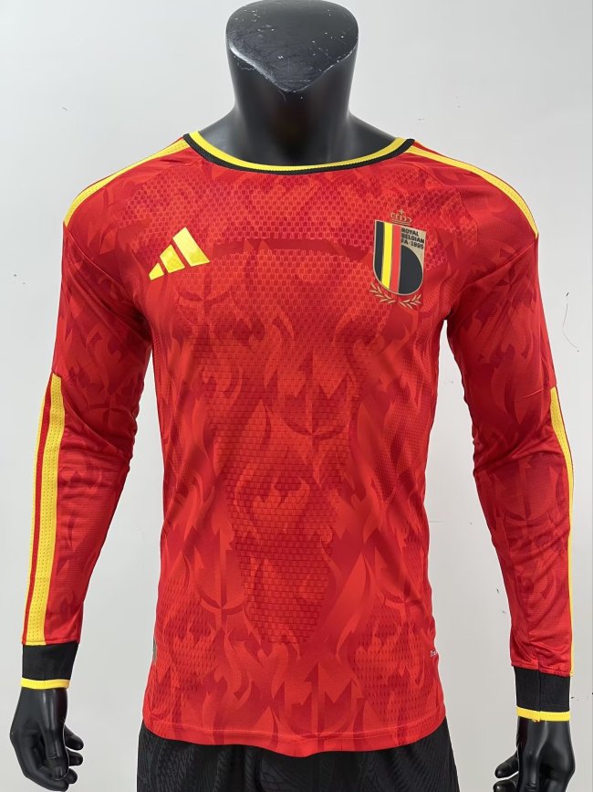 26-27 Belgium Home Long Sleeve Player Version Soccer Jersey (长袖球员)