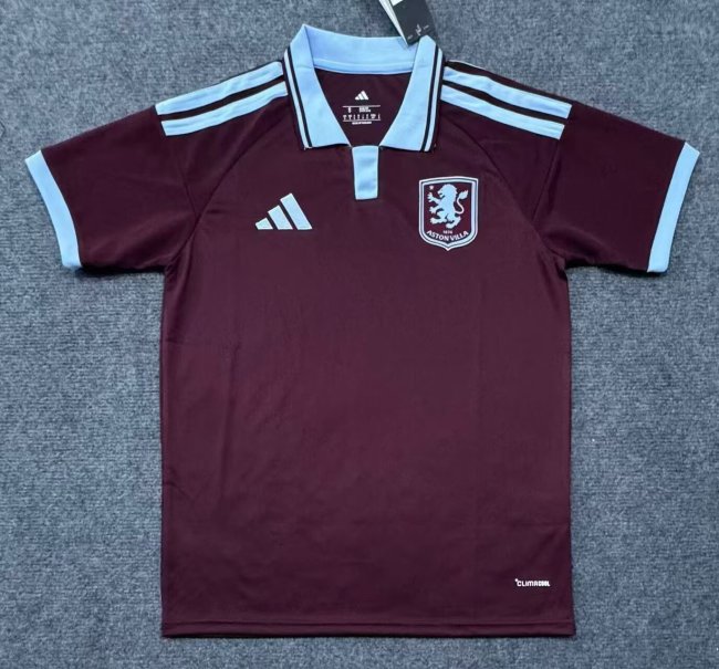 26-27 Aston Villa Home Fans Soccer Jersey