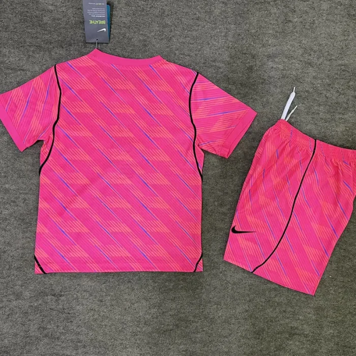 26-27 France Pink Goalkeeper Kids Soccer Jersey