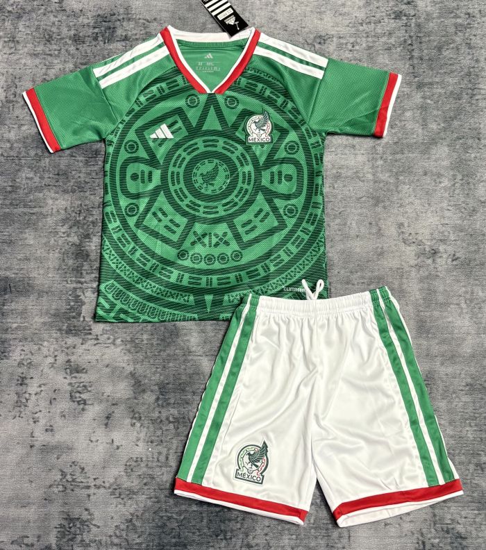 26-27 Mexico Home Kids Soccer Jersey