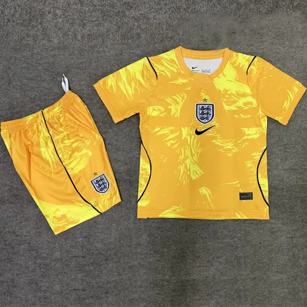 26-27 England Yellow Goalkeeper Kids Soccer Jersey