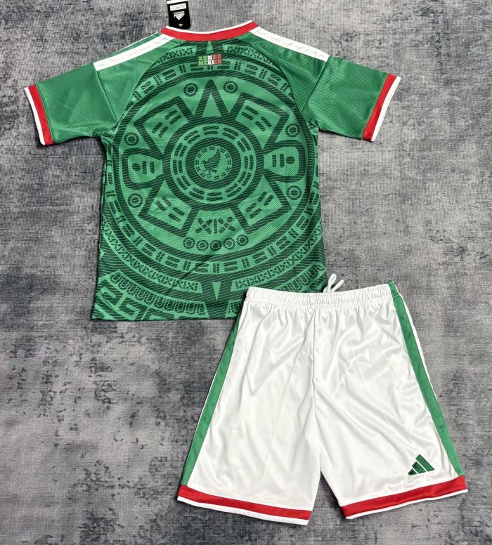 26-27 Mexico Home Kids Soccer Jersey