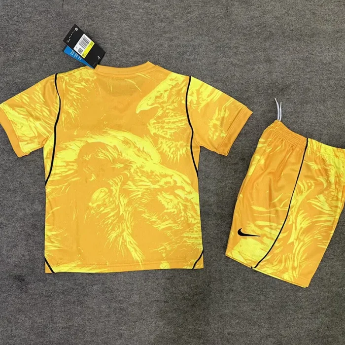 26-27 England Yellow Goalkeeper Kids Soccer Jersey