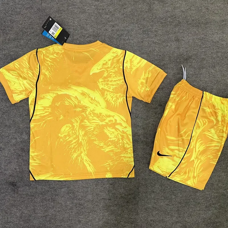 26-27 England Yellow Goalkeeper Kids Soccer Jersey