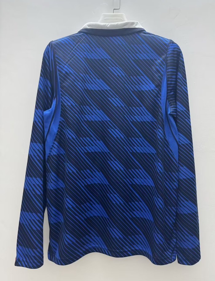26-27 France Home Fans Long Sleeves Soccer Jersey