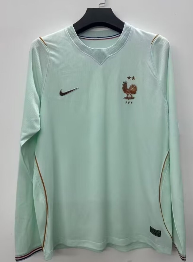 26-27 France Away Fans Long Sleeves Soccer Jersey