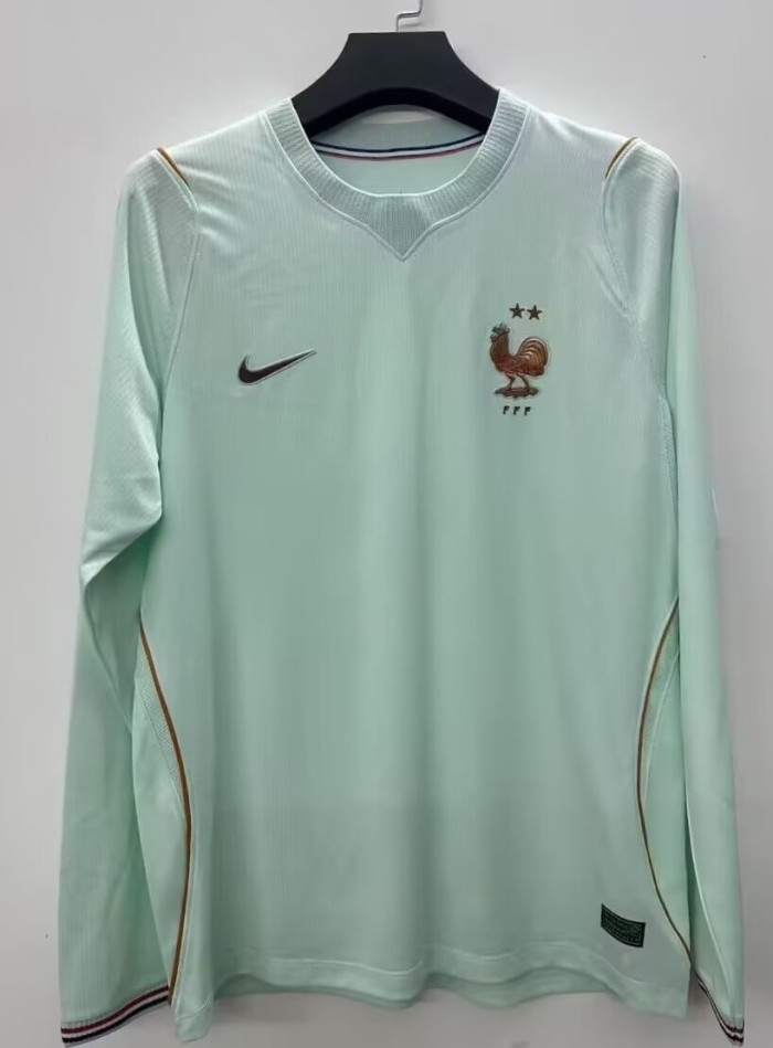 26-27 France Away Fans Long Sleeves Soccer Jersey