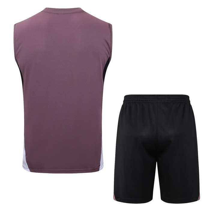 25-26 Man Utd Lilac gray Tank top and shorts suit