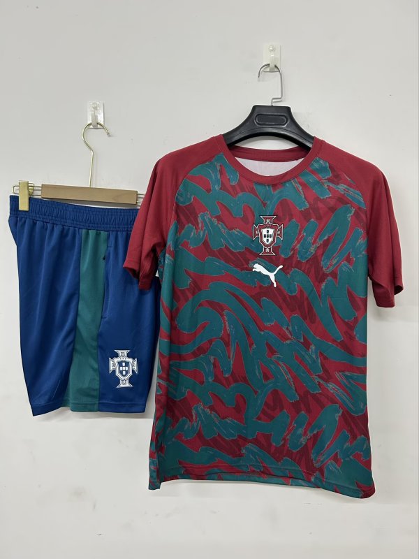 26-27 Portugal Red Training Short Suit