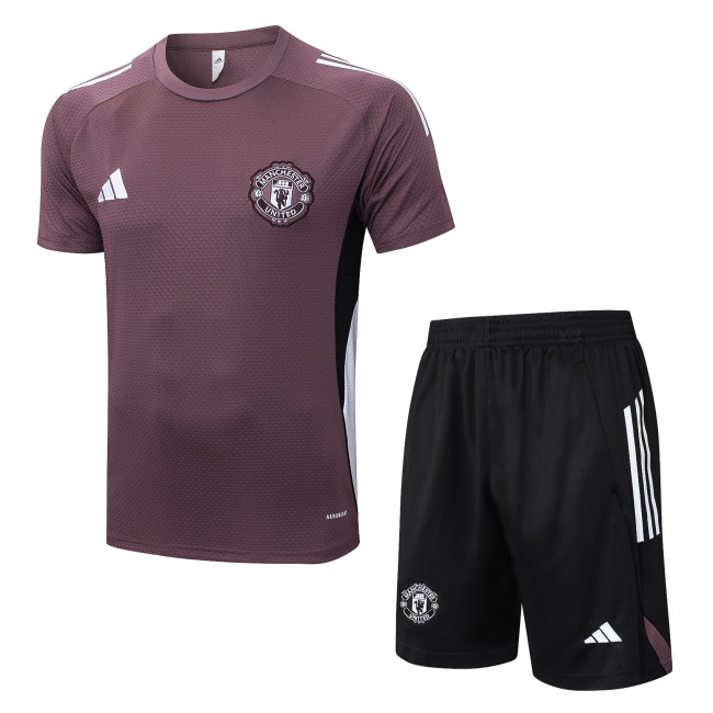 25-26 Man Utd Lilac gray Training Short Suit
