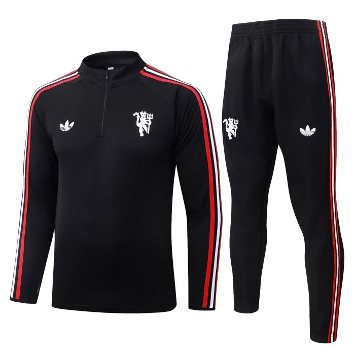 26-27 Man Utd Black Half Pull Tracksuit(半拉链）