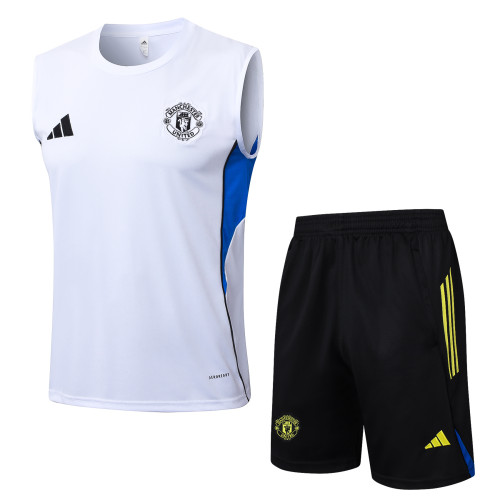 25-26 Man Utd White Tank top and shorts suit