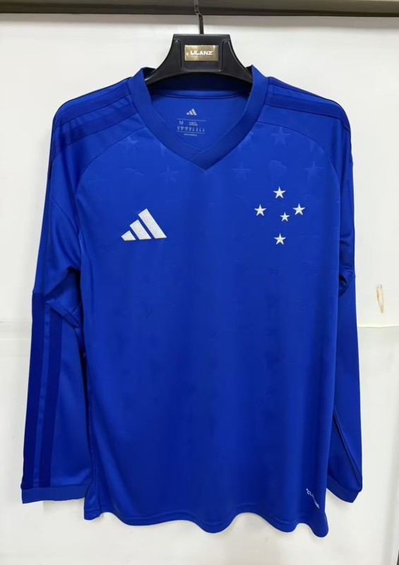 26-27 Cruzeiro Home Fans Long Sleeves Soccer Jersey